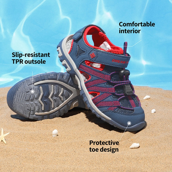 Kids Outdoor Sports Sandals - BLUE GREY RED - 3